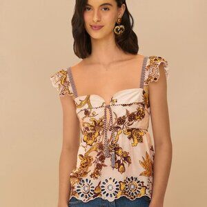 Lilac Tropical Landing Sleeveless Blouse